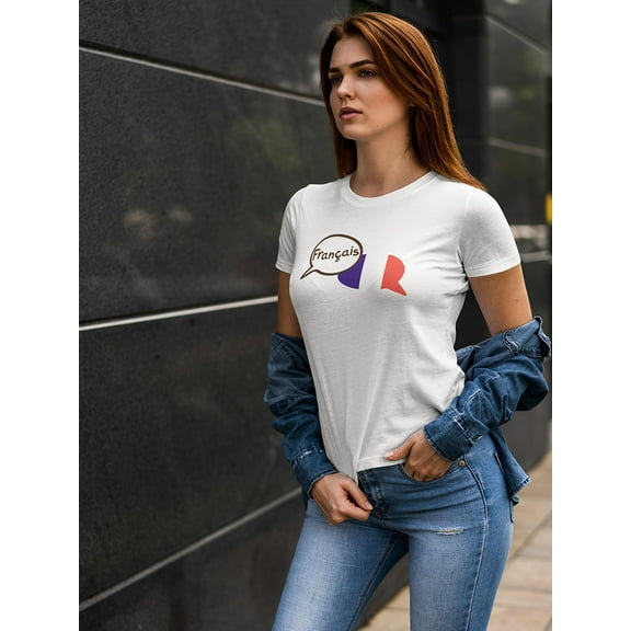 Francais French Language T-Shirt Women -Image by Shutterstock, Female Medium