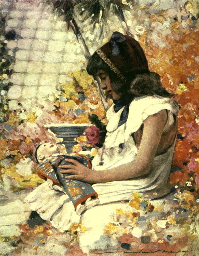 France 1918 A French child Canvas Art - Mortimer Menpes (24 x 36)