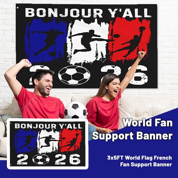 France 2026 World Cuo Flag Soccer Football Supporters Cup26 36x60 Banner Yard Outdoor Flags