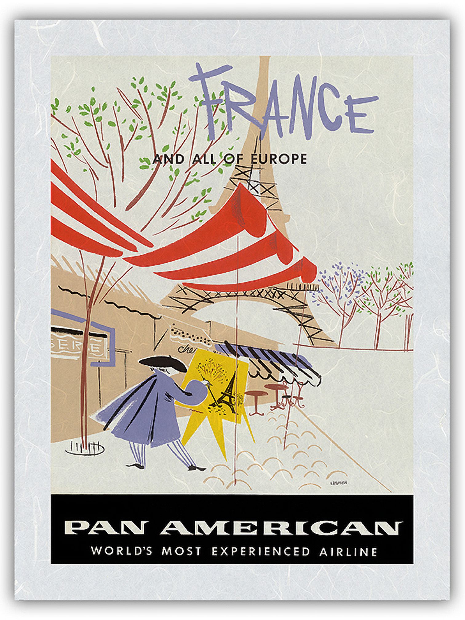 Aaron Amspoker Poster Im Vintage-Stil – 1950er Jahre England & Europa Pan-American World Airways, 22,9 X 30,5 Cm