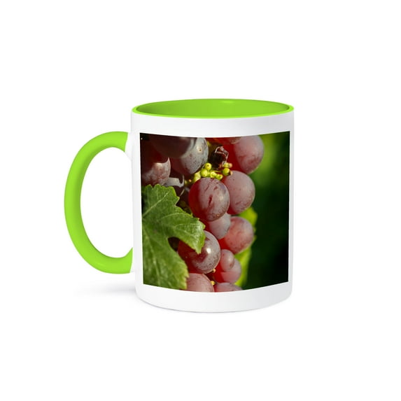 3drose, France, Alsace, Eguisheim. a Bunch of Gewurztraminer Grapes in Alsace., 11oz Two-tone Green Mug