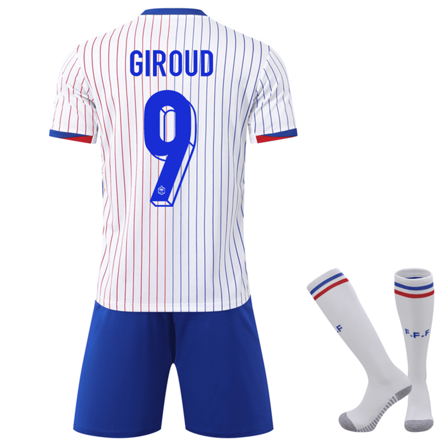 France Away UEFA Euro Cup 2024 9 Giroud Soccer Jersey