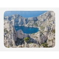 thumbnail image 1 of France Bath Mat, Aerial Landscape Image of Cassis Bay and Sea in French Riviera Art Illustration, Plush Bathroom Decor Mat with Non Slip Backing, 29.5" X 17.5", Multicolor, by Ambesonne, 1 of 2
