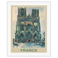 thumbnail image 1 of France - Cathedral of Our Lady of Reims (La Cathedral De Reims) - Vintage Travel Poster by Maurice Utrillo c.1910s - Fine Art Rolled Canvas Print 20in x 26in, 1 of 4