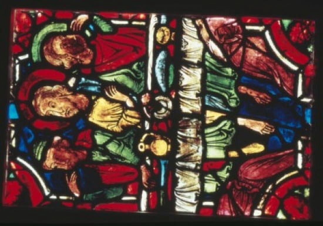 France Centre Region Bourges Bourges Cathedral stained glass detail representing The Last Supper Canvas Art - (18 x 24)