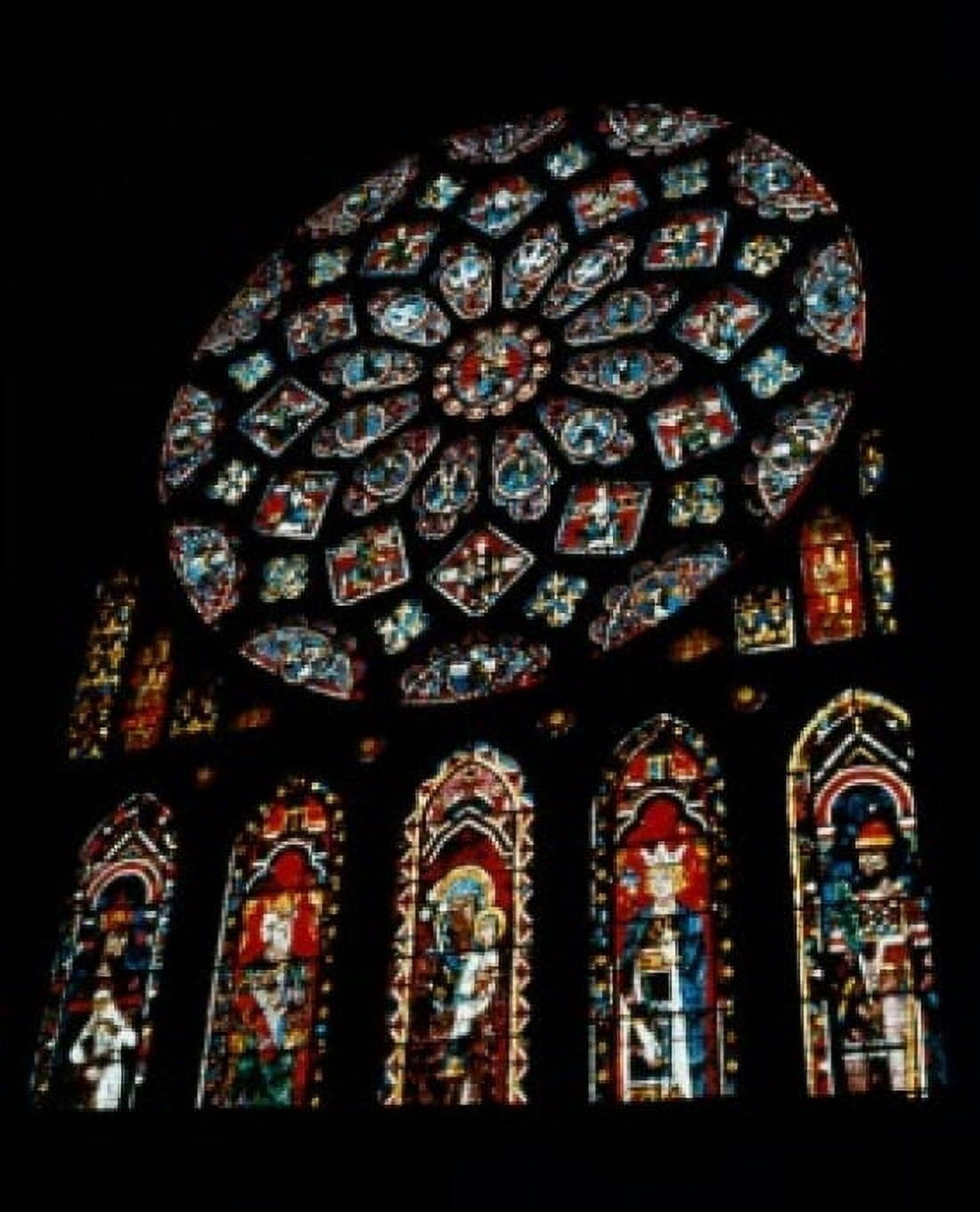 France Chartres Chartres Cathedral Glorification Of Virgin stained glass Canvas Art - (24 x 36)