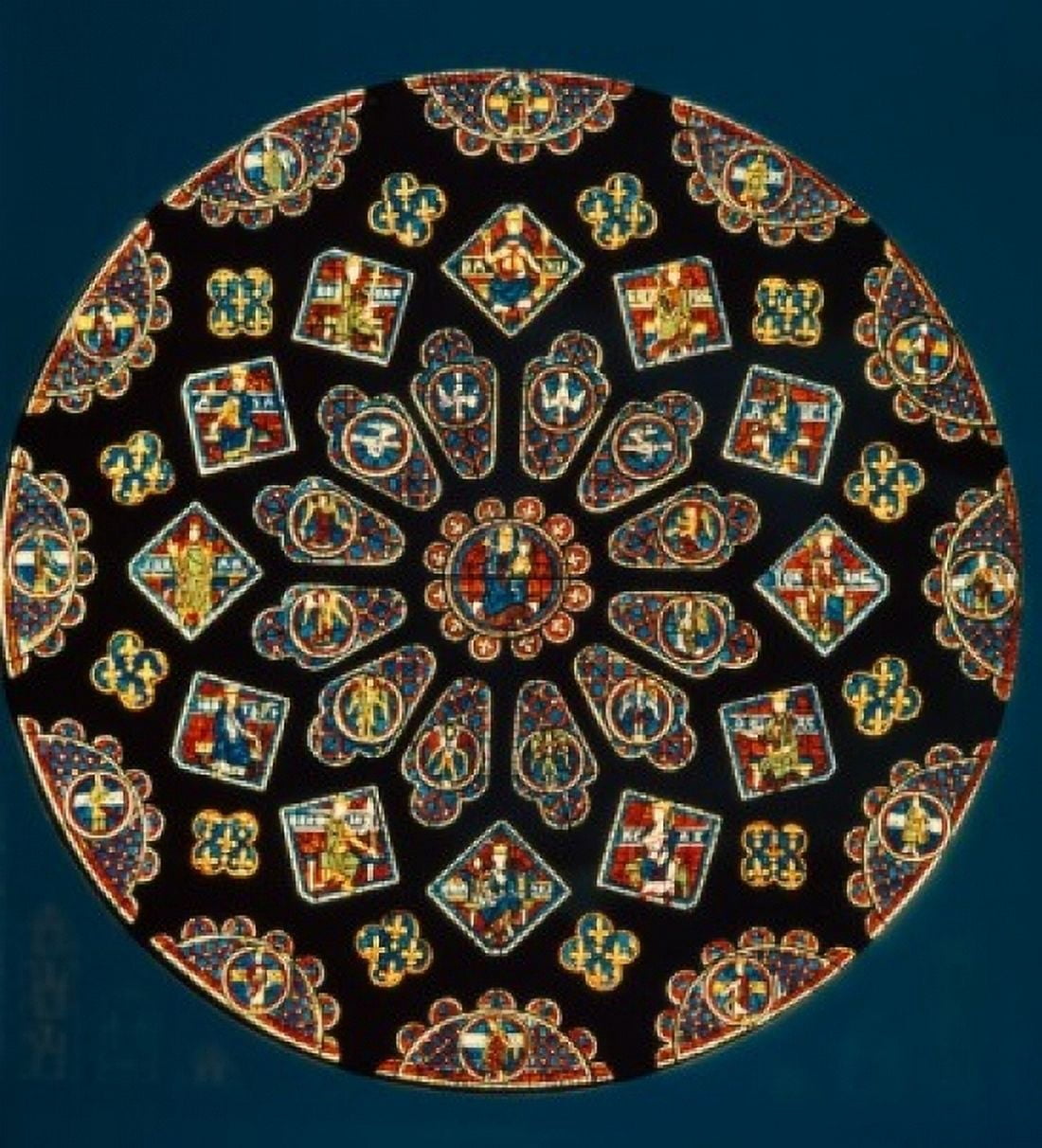 France Chartres Chartres Cathedral Glorification of the Virgin North Rose stained glass window Canvas Art - (24 x 36)
