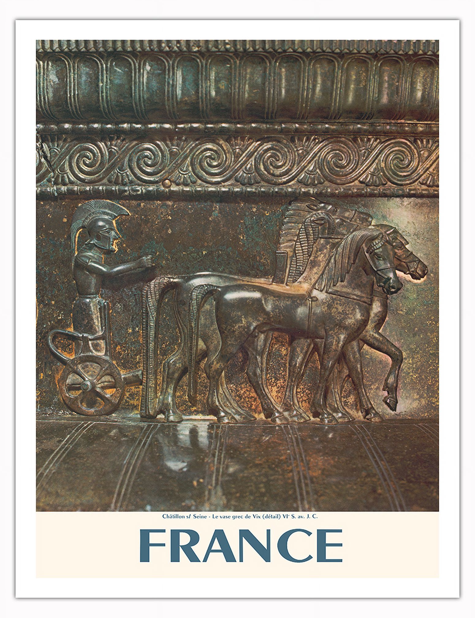 France Chatillon Greek Vase (Detail) 6th Century BC - Vintage Travel ...