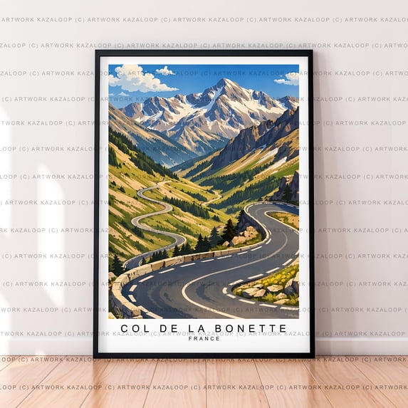 France Col De La Bonette Unillustration Art Col De La Bonette Mountain ...