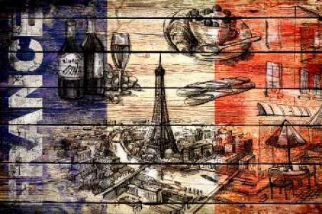 France Collage 0302 Canvas Art - John H Robins (12 x 18)