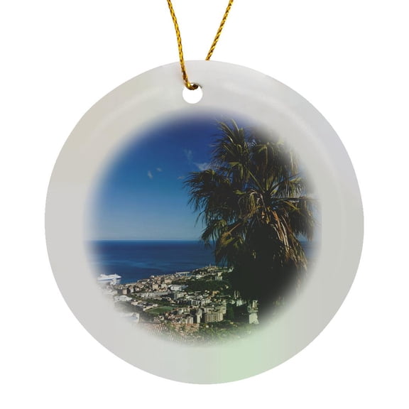 3drose, France, Corsica, Le Cap Corse, Bastia, City View - Eu09 Wbi3432 - Walter Bibikow, Circle Porcelain Ornament
