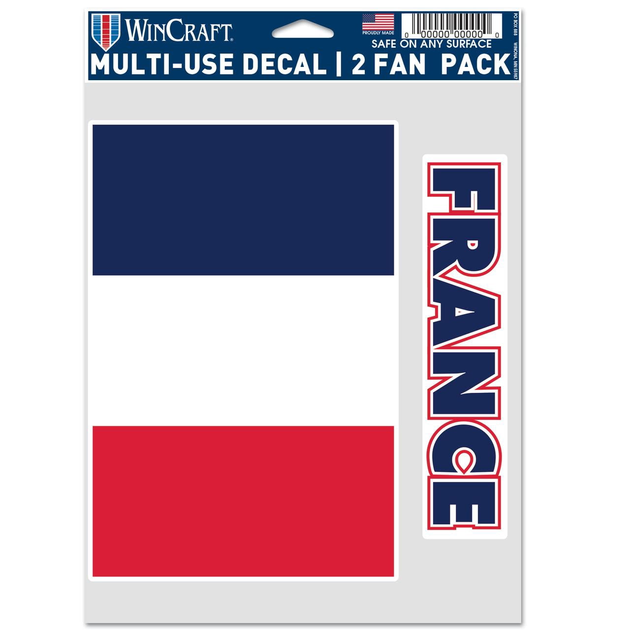 France Country 5" x 7.75" 2 Fan Pack Decal