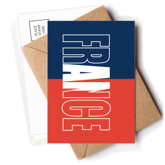 France Country Flag Name Art Deco Fashion Postcards Envelopes Blank Note Cards Mailing