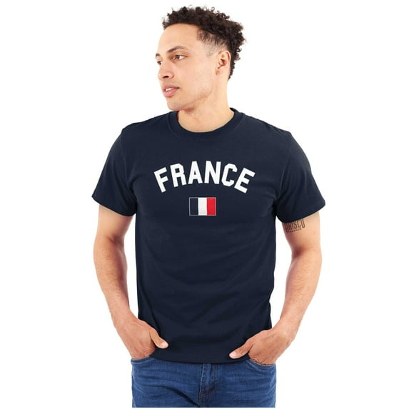 France Country Flag Soccer Fan Pride Men's Graphic T Shirt Tees Brisco Brands S