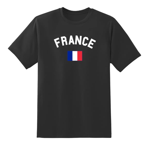 France Country Flag Sports Fan France Pride Fashion T Shirt Men or Women Black,L