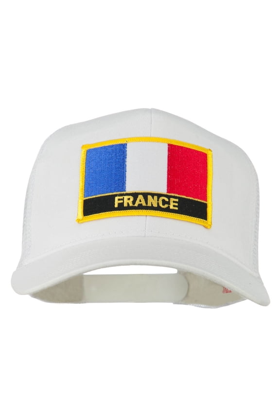 France Country Patched Mesh Back Cap - White OSFM