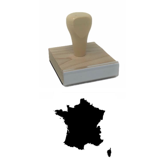 France Country Rubber Stamp, 2 X 2" Wood Stamp