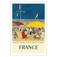 thumbnail image 1 of France - Deauville Normandie (Normandy) - Le Bar du Soleil (The Sunshine Bar) - Vintage Travel Poster by Kees Van Dongen c.1960 - Fine Art Matte Paper Print (Unframed) 30x44in, 1 of 4