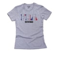 thumbnail image 1 of France Diving - Olympic Games - Rio - Flag Women's Cotton Grey T-Shirt, 1 of 2