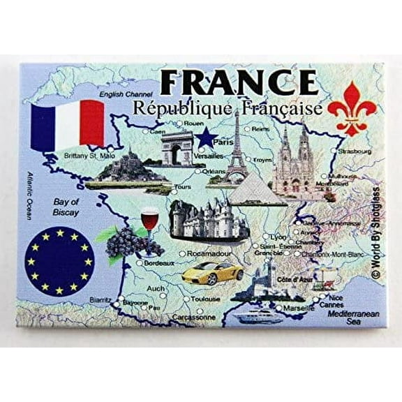 France EU Series Souvenir Fridge Magnet 2.5" X 3.5"