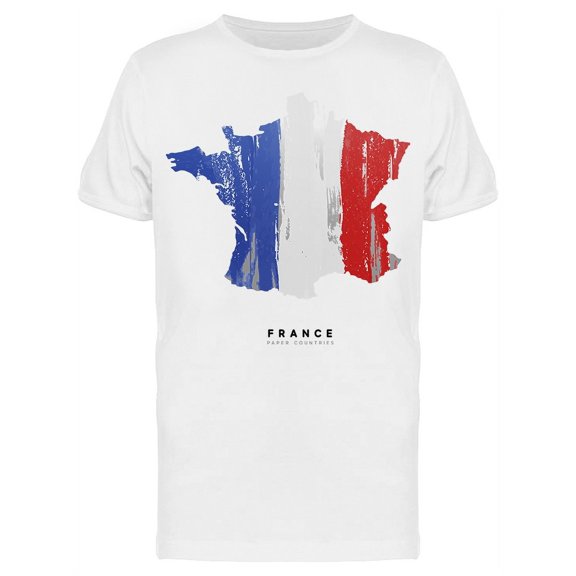 France Flag Colors Map T-Shirt Men -Image by Shutterstock, Male x-Large