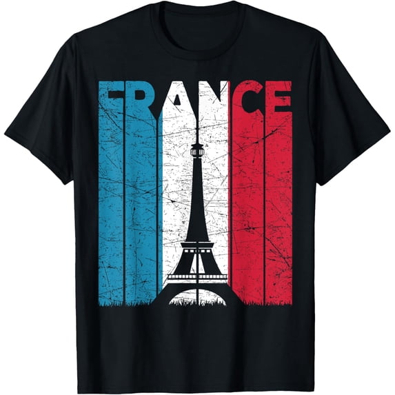 France Flag Eiffel Tower Francophile Retro Paris T-Shirt mens t shirt,black,women,funny,misfits,men,journey,t-shirt