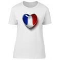 thumbnail image 1 of France Flag Glass Heart T-Shirt Women -Image by Shutterstock, Female Small, 1 of 4