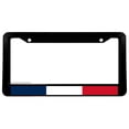 thumbnail image 1 of France French Flag Racing Stripe Car Truck Black License Plate Frame, 1 of 2