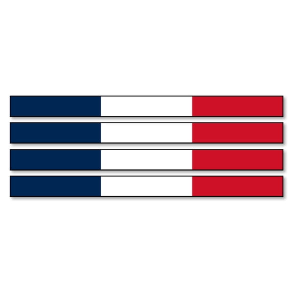 France French Racing Stripes World Country Flag Vinyl Sticker Decals 6"