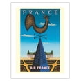 thumbnail image 1 of France - Gallic Rooster Weathervane - Château de Chambord Castle - Vintage Airline Travel Poster by Jean Picart Le Doux c.1956 - Bamboo Fine Art 290gsm Paper (Unframed) 17x22in, 1 of 4