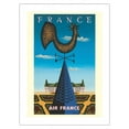 thumbnail image 1 of France - Gallic Rooster Weathervane - Château de Chambord Castle - Vintage Airline Travel Poster by Jean Picart Le Doux c.1956 - Fine Art Matte Paper Print (Unframed) 18x24in, 1 of 4