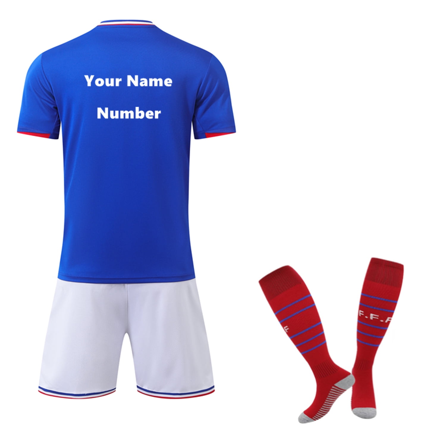 France Home UEFA Euro Cup 2024 Customized Soccer Jersey Kit - Walmart.com