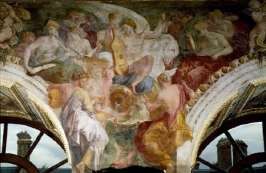 France Ile-de-France Chateau de Fontainebleau Fresco representing The Parnassus by unknown artist 16th Century Canvas Art - (18 x 24)