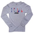 thumbnail image 1 of France Judo - Olympic Games - Rio - Flag Men's Long Sleeve Grey T-Shirt, 1 of 2