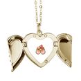 thumbnail image 1 of France Macaroon Food Folded Wings Peach Heart Pendant Necklace, 1 of 4