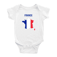 thumbnail image 1 of France Map Flag Baby Rompers Newborn Clothes Outfits (White, 3-6 Months), 1 of 5