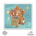 thumbnail image 1 of France Map Travel - 8" Vinyl Sticker - For Car Laptop I-Pad - Waterproof Decal, 1 of 1