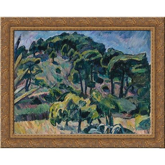 France. Mountain Lavender. 24x20 Gold Ornate Wood Framed Canvas Art by Pyotr Konchalovsky