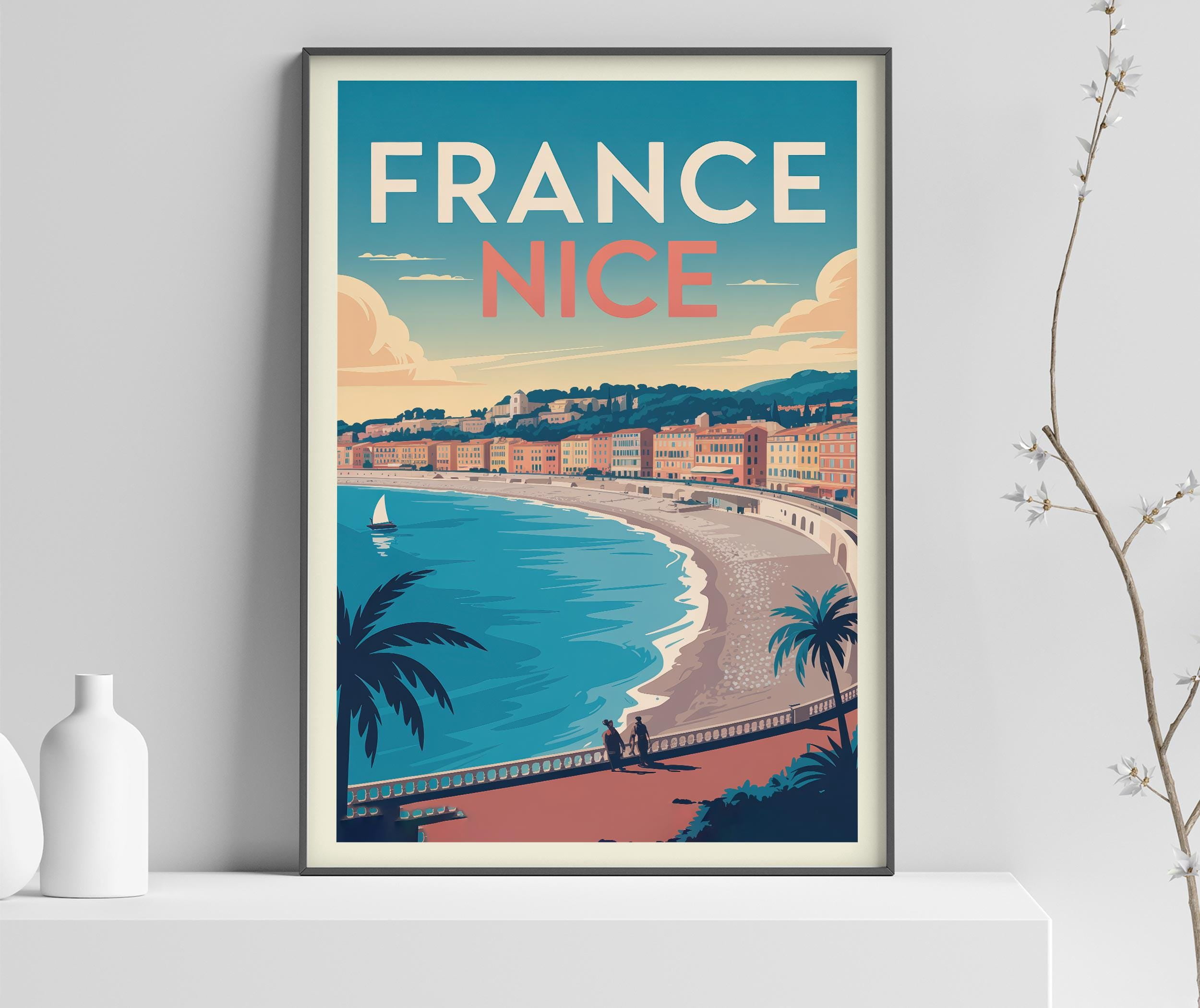 Countires Nice France Nice Countries Of The World Travel Poster, Poster Only - Walmart.com