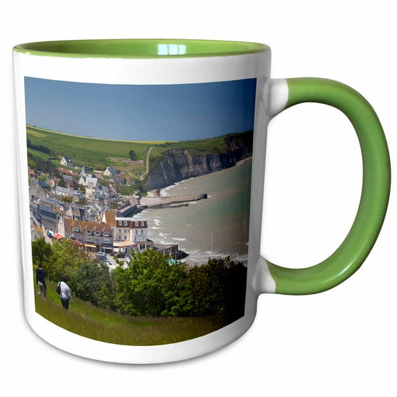 3drose, France, Normandy, D-day Site Arromanches Les Bains - Eu09 Wbi4030 - Walter Bibikow, 11oz Two-tone Green Mug