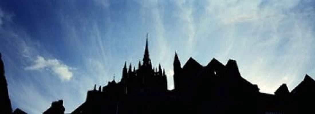France Normandy Mont St Michel Silhouette of a Church Canvas Art - Panoramic Images (18 x 7)