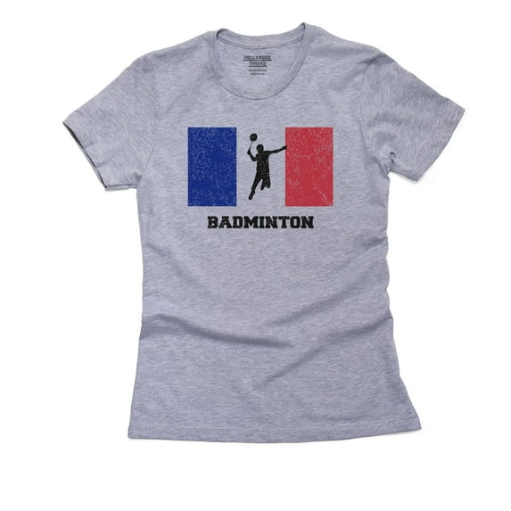 France Olympic - Badminton - Flag - Silhouette Women's Cotton Grey T-Shirt