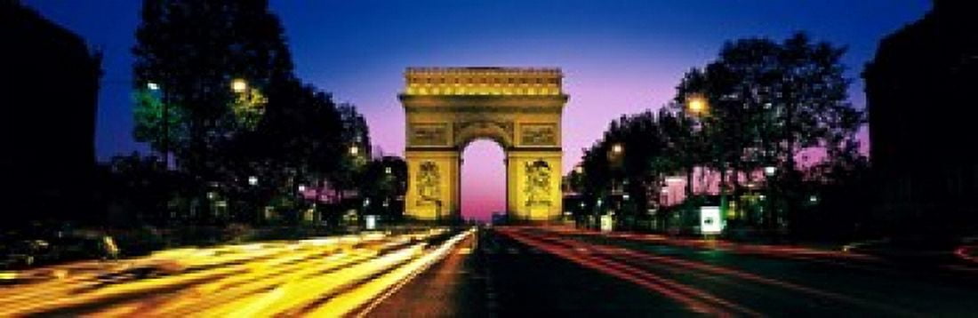 France Paris Arc de Triomphe Canvas Art - Panoramic Images (18 x 6)