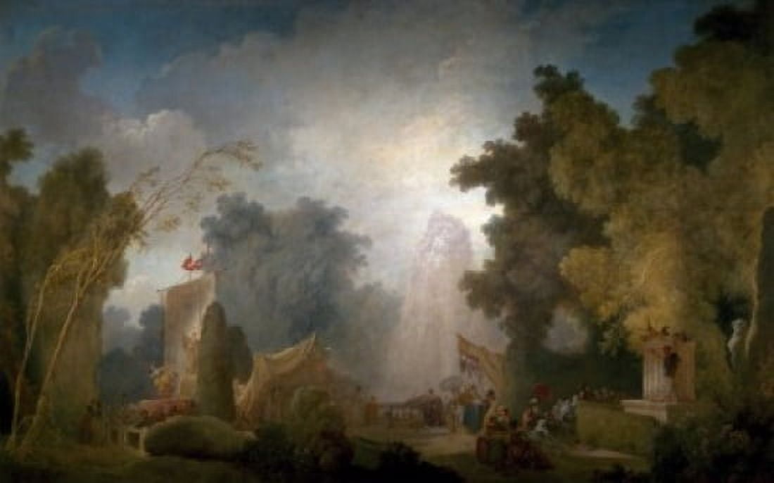 France Paris Bank Of France The Festival at Saint Cloud by Jean-Honor??? Fragonard (1732-1806) Canvas Art - Jean Honore Fragonard (18 x 24)