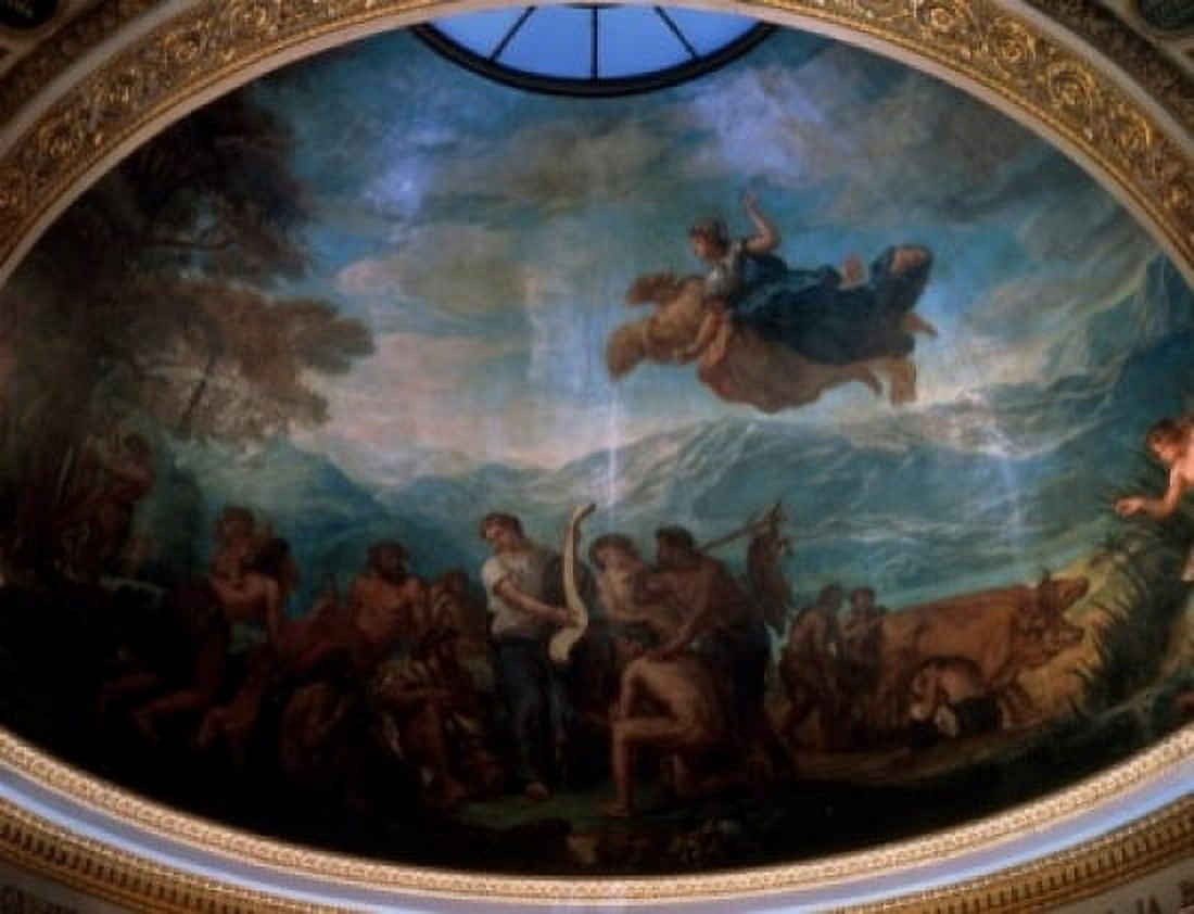 France Paris Bibliotheque Du Palais Bourbon La Culture by Eugene Delacroix fresco (1798-1863) Canvas Art - Eugene Delacroix (24 x 36)