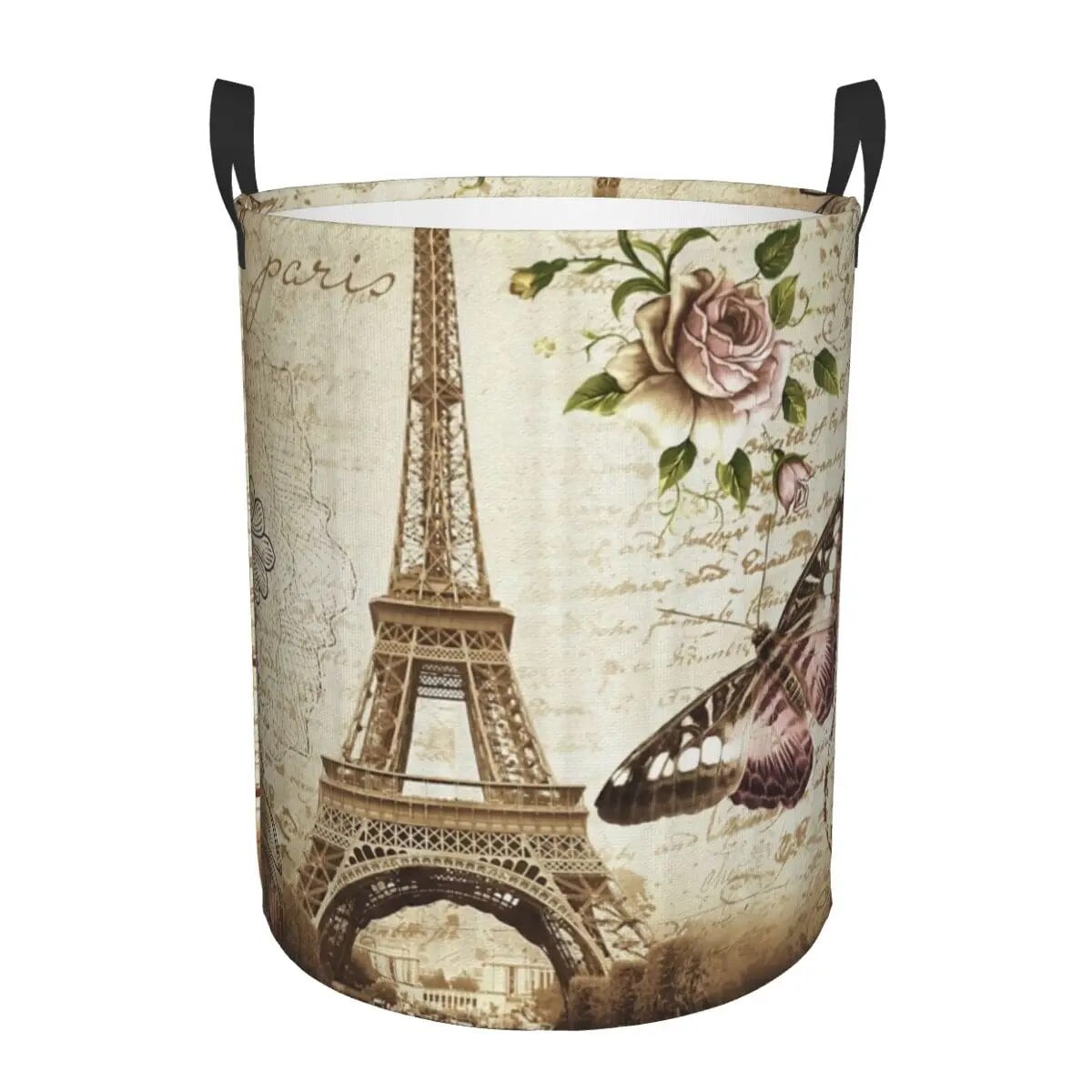 France Paris Eiffel Tower Laundry Hamper Large Clothes Storage Basket