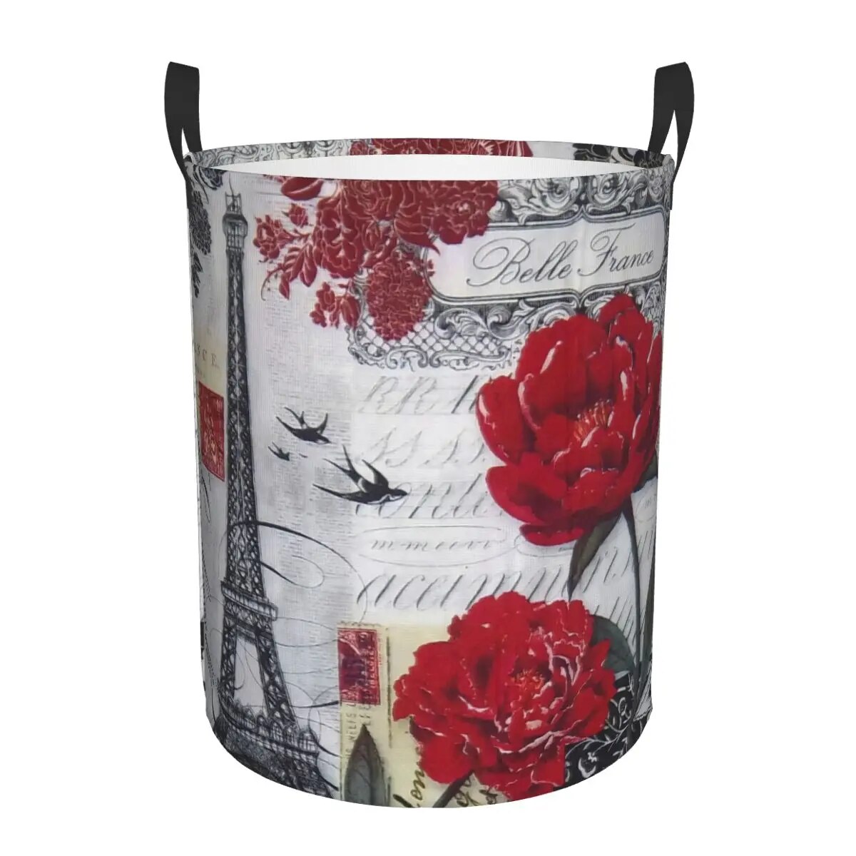 France Paris Eiffel Tower Laundry Hamper Large Clothes Storage Basket