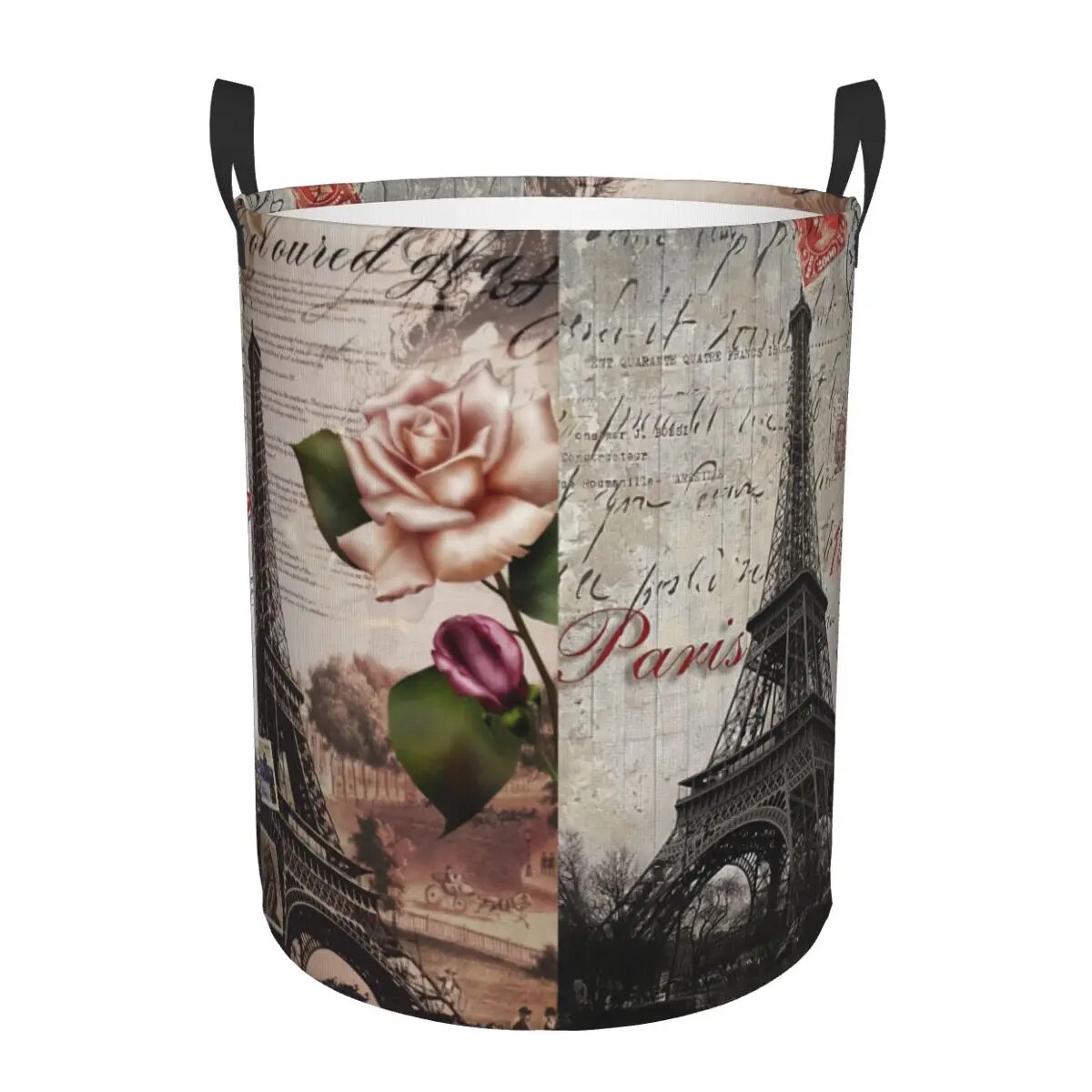 France Paris Eiffel Tower Laundry Hamper Large Clothes Storage Basket