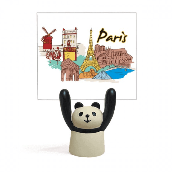 France Paris Eiffel Tower Watercolor Memo Holder Cartoon Animal Panda Stand Decoration