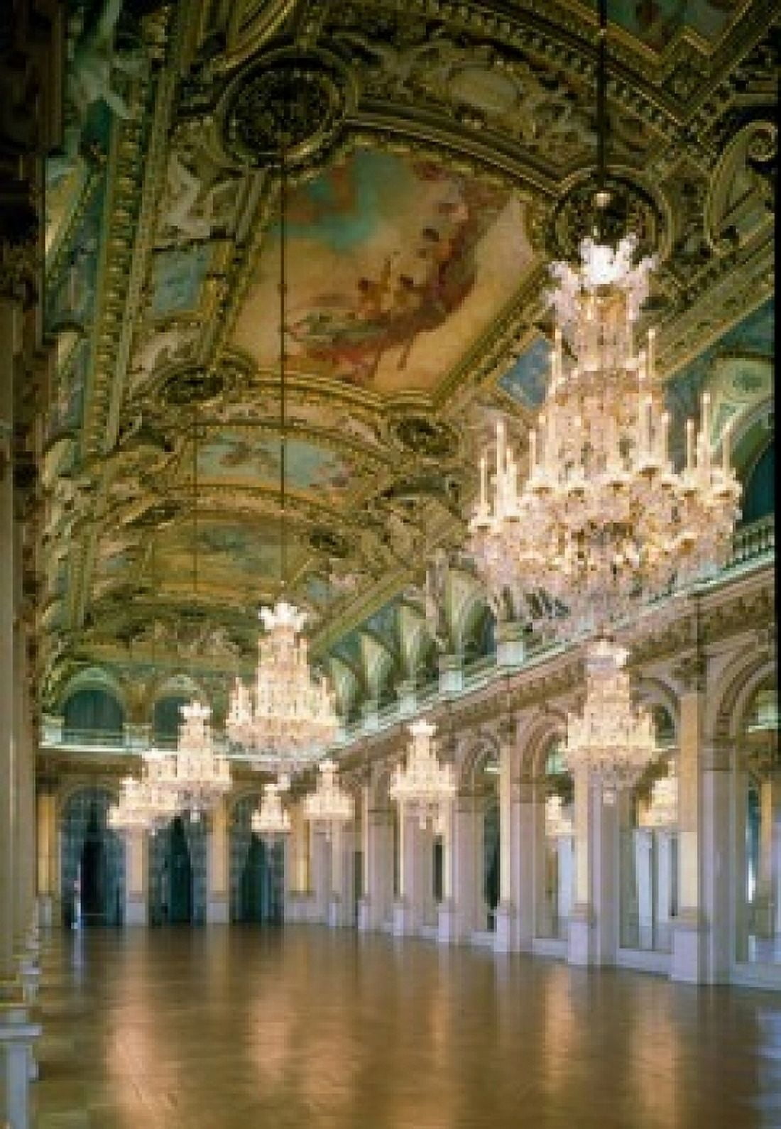 France Paris Hotel de Ville Hall of Feasts interior Canvas Art - (24 x 36)